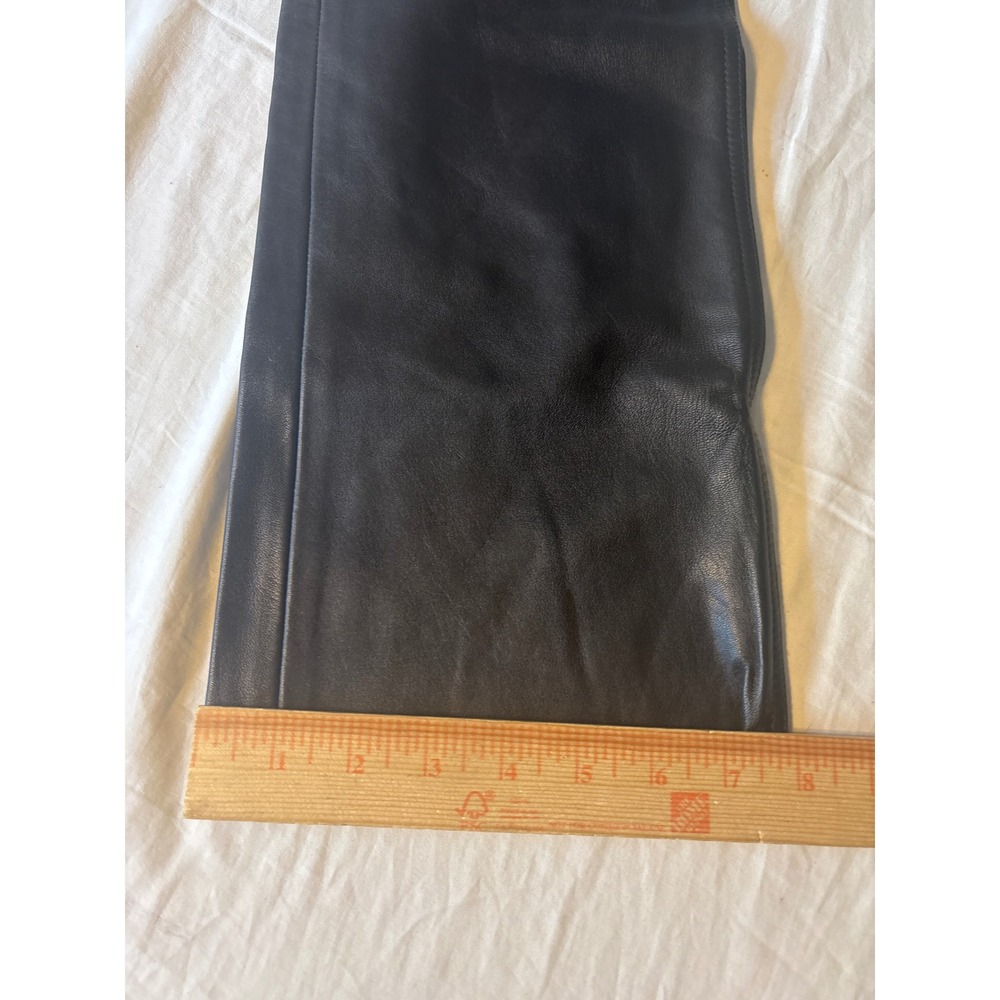 Polo Jeans Co Ralph Lauren Leather Pants Womens 2 Black Excellent Straight Leg - Picture 2 of 13